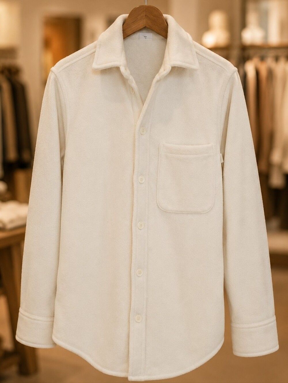 Aritzia TNA Polar Shirt Jacket Cream Fleece Oversized Shacket Oversized Small
